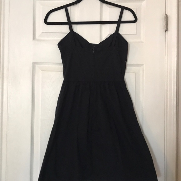 Black Dress with White Button Detail - Picture 3 of 5